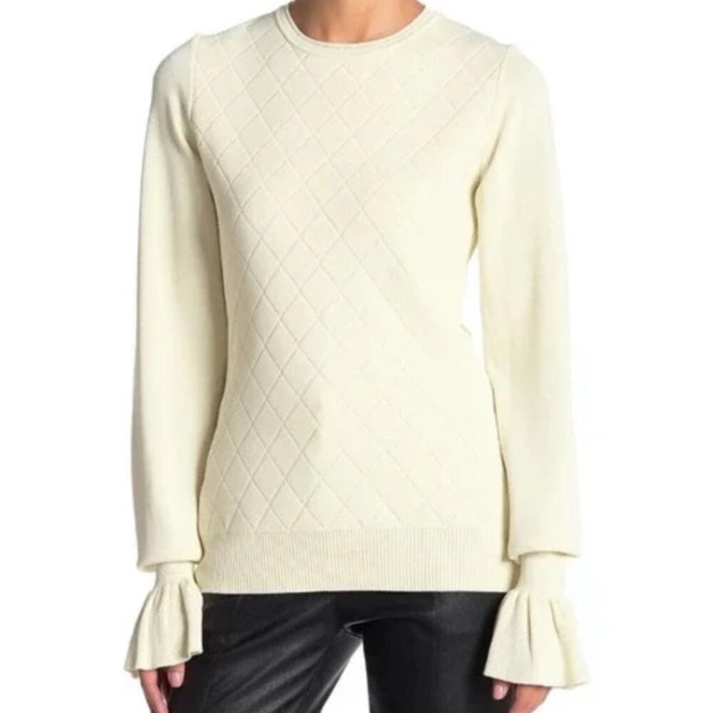 Opening‎ Ceremony Women's Ecru Diamond Patterned Knit Sweater Size XS NEW